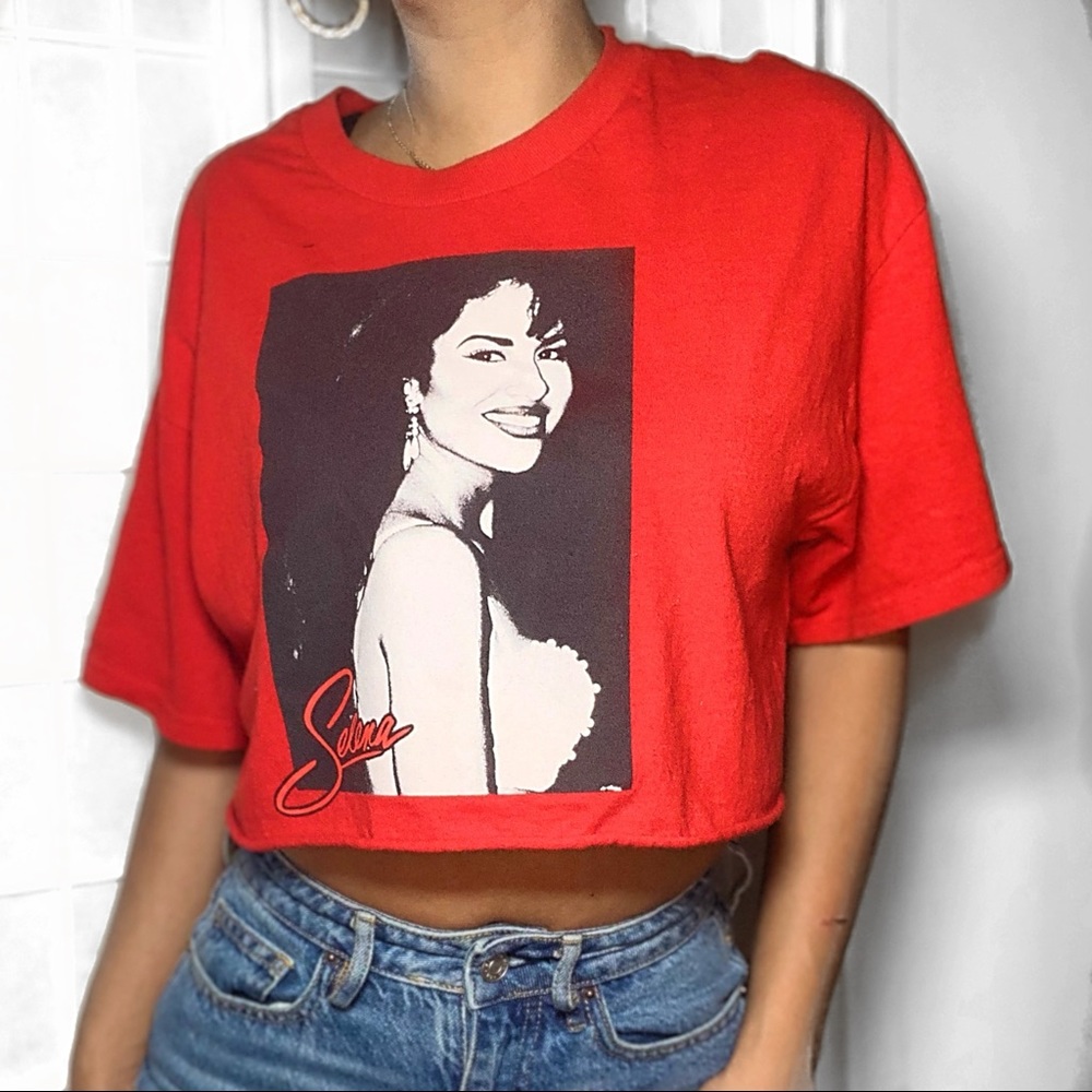 Selena Red Tshirt Crop Top